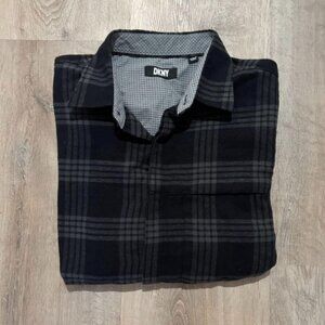 Vtg 2010s DKNY Tonal Plaid Flannel Button Up Shirt - $25